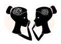 Gossip silhouette - Vector Illustration of Two Girls Gossiping Royalty Free Stock Photo