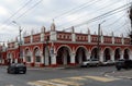 Gostiny Dvor in the Old Storg Square with a set of shops is a symbol of the merchant`s Kaluga. Royalty Free Stock Photo