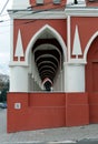 Gostiny Dvor in the Old Storg Square with a set of shops is a symbol of the merchant`s Kaluga. Royalty Free Stock Photo