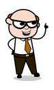 Got an Idea - Retro Cartoon Office old Boss Man Vector Illustration Royalty Free Stock Photo