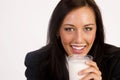 Got Milk Woman Enjoys Getting Drink Mustache