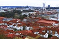 Goteborg Haga district red rooftop aerial panorama, Gothenburg, Sweden