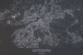 Goteborg map, satellite view, city, Sweden Royalty Free Stock Photo