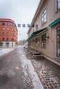 Goteborg, Vastra Gataland, Sweden - Haga, city district in Gothenburg, picturesque wooden houses, 19th century-atmosphere and