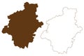 Gotha district Federal Republic of Germany, rural district, Free State of Thuringia map vector illustration, scribble sketch