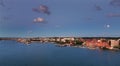 Gothenburg skyline during sunset with moon Royalty Free Stock Photo