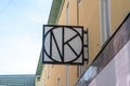 Gothenburg, Sweden - April 14, 2020: Logo of the downtown shopping mall NK in Gothenburg