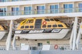 Rescue boats of AIDAdiva cruise ship .. Royalty Free Stock Photo