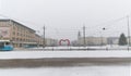 Gothenburg - Sweden. Circa January 2023: Snowy day at the street named \