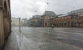 Gothenburg - Sweden. Circa July, 2023: Heavy rainfall at Burggrevegatan.