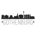 Gothenburg Sweden Europe Skyline Silhouette Design City Vector Art Famous Buildings. Royalty Free Stock Photo