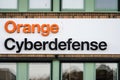 Orange Cyberdefense logo on the facade of an office.. Royalty Free Stock Photo