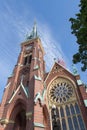 Front view of Oscar Fredriks Church, Gothenburg, Sweden.