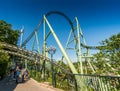 Rails of roller coaster Helix at Liseberg amusement park.. Royalty Free Stock Photo