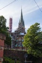 Oscar Fredriks Church under construction, Gothenburg, Sweden.