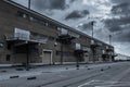 Gothenburg, Sweden - May 16 2021: Abandoned warehouse in Frihamnen..