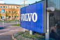 GOTHENBURG, SWEDEN - MAY 08, 2018: Volvo Sign in Gothenburg. Volvo manufactures trucks, buses and construction machinery