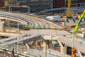 Ramps of the new GÃÂ¶ta Ãâlv bridge under construction.. Royalty Free Stock Photo