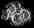 Gothic abstract calligraphy. Uncial Fraktur. Royalty Free Stock Photo