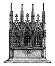 Gothic Altar is an erection the offering vintage engraving