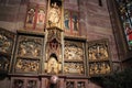 gothic altarpiece in a chapel in the notre-dame cathedral - strasbourg - france Royalty Free Stock Photo