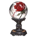 Gothic antique crystal ball watercolor illustration