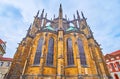 The Gothic apse of St Vitus Cathedral with flying buttresses, Prague, Czech Republic Royalty Free Stock Photo