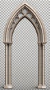 Gothic arch. isolated object. transparent background Royalty Free Stock Photo