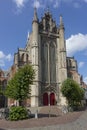 Gothic architecture of the Hooglandse kerk in the center of Leiden