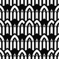 Gothic Architecture Pattern in Black and White Royalty Free Stock Photo