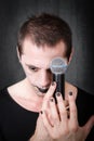 Gothic artist with mic