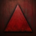 Gothic Atmosphere: Realistic Chiaroscuro Red Triangle On Dirt Wall