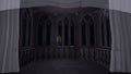 Gothic balcony in old castle 3d render background Royalty Free Stock Photo