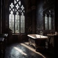 Gothic Fancy Bathroom. AI Generated