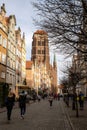 Gothic Bazylika Mariacka church Saint Mary cathedral in City hall Ancient architecture of old town in Gdansk Poland