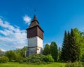 Gothic Bell Tower of Church of the Holy Spirit in Krcin - district of Nove Mesto nad Metuji town, Czech Republic