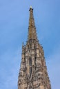 Gothic belltower of the Stephansdom, Cathedral of Vienna,  Austria Royalty Free Stock Photo