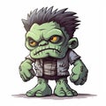 Gothic Cartoon Hulk: Charming Character Illustrations With A Zombiecore Twist Royalty Free Stock Photo