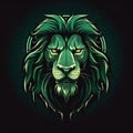 Gothic Cartoon Lion Logo With Neon Lights