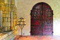 Gothic Castle Interior With Candelabra