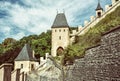 Gothic castle Karlstejn in Czech republic, old filter Royalty Free Stock Photo