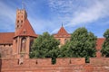 Gothic castle in Malbork Poland, built by the Teutonic Order, the seat of the great masters of the Teutonic Order Royalty Free Stock Photo