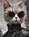 Gothic Cat in Sunglasses Royalty Free Stock Photo