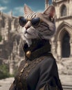 Gothic Cat in Sunglasses Royalty Free Stock Photo