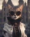 Gothic Cat in Sunglasses Royalty Free Stock Photo