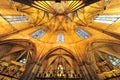 Gothic cathedral interior, Barcelona-Spain Royalty Free Stock Photo