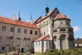 Gothic cathedral outside in Trebic