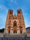 Gothic cathedral Saint-Michel et Sainte-Gudule St. Michael and St. Gudula Cathedral in Brussels Belgium Royalty Free Stock Photo