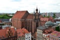 Aerial view of the historical district of Torun old town. Poland Royalty Free Stock Photo