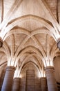 Gothic ceiling of main hall in Conciergerie in Paris